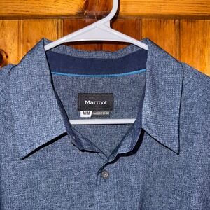 Marmot‎ Men's Blue Long Sleeve Button Up Shirt Travel Hiking Outdoors
